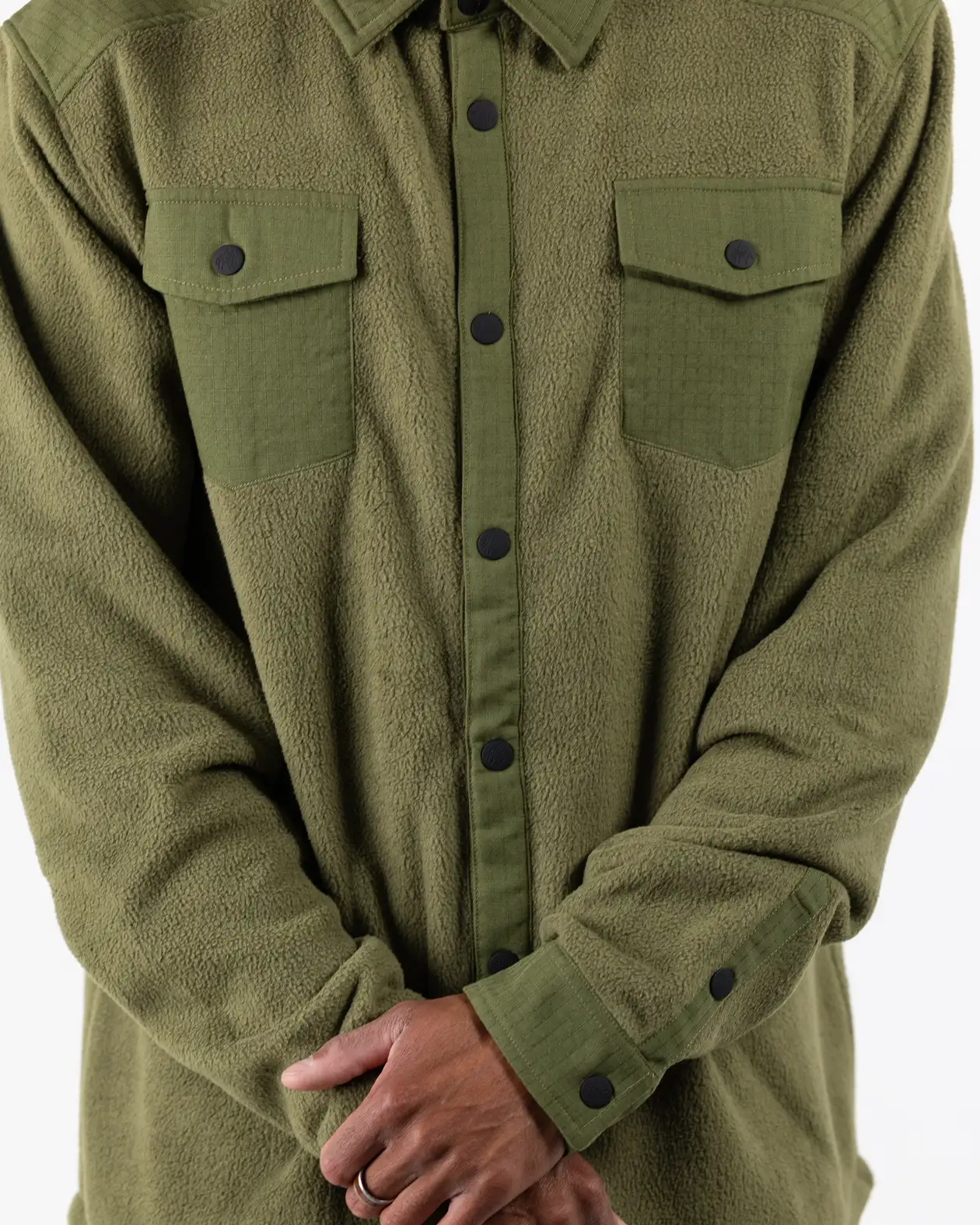 Men’s December Recycled Fleece Shirt - Image 9